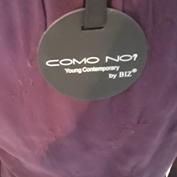 COMO NO? Purple Floral Tunic Size Small - Picture 5 of 8